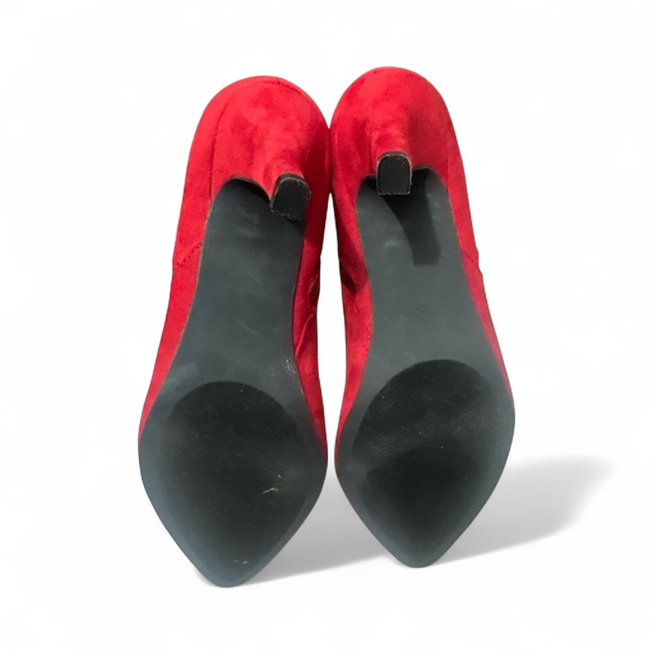 Bellini Red Suede Bootie with Golden Zipper Size 8- Pre-Owned