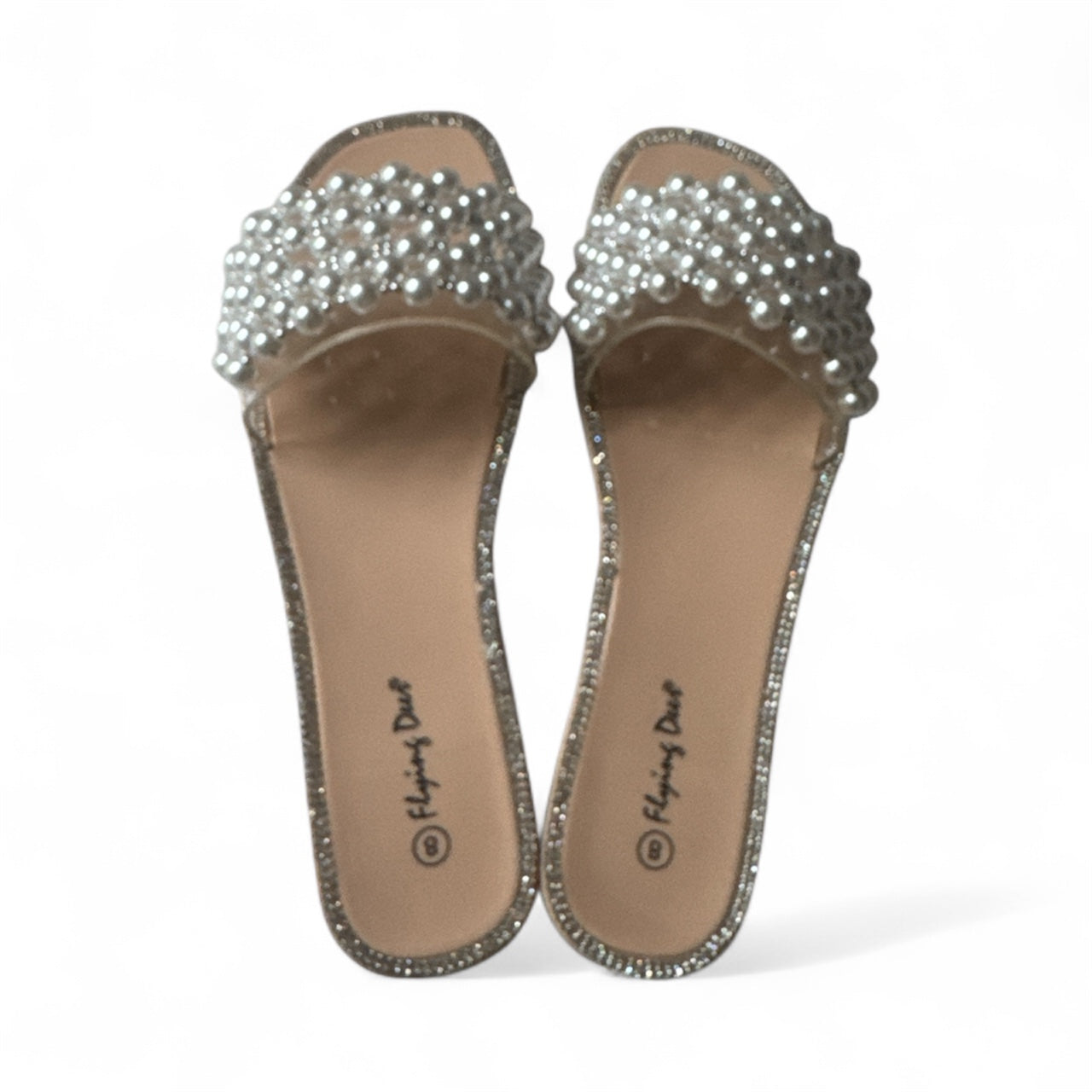 Pearl Slides by Flying Deer Size 8- Brand new