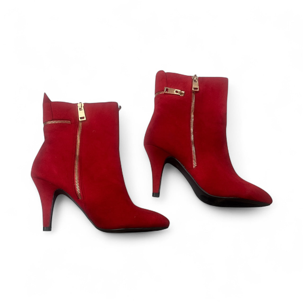 Anne Klein Red Hobo Bag and Ankle Boots Bundle Size 8- Pre-owned