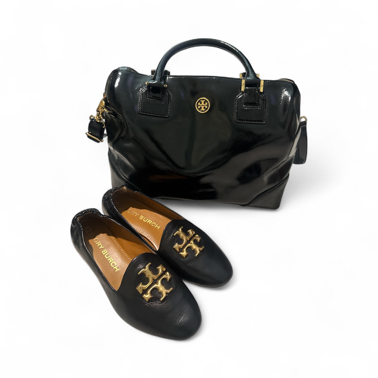 Tory Burch Bundle Black and Gold Set- Pre-Owned