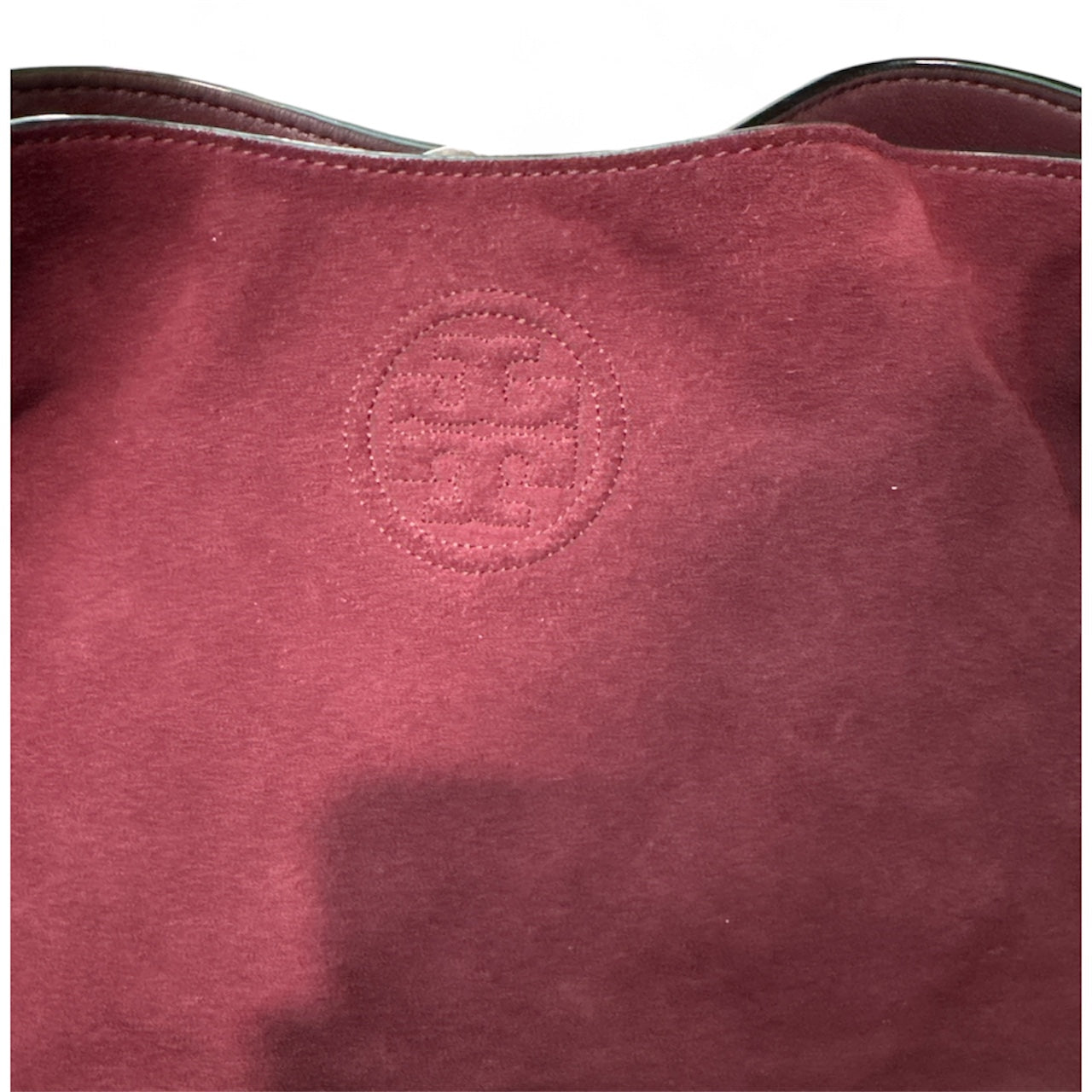 Tory Burch Suede Burgundy Chain Bag- Pre-Owned