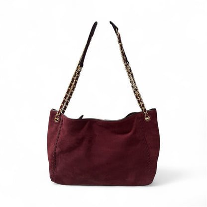 Tory Burch Suede Burgundy Chain Bag- Pre-Owned