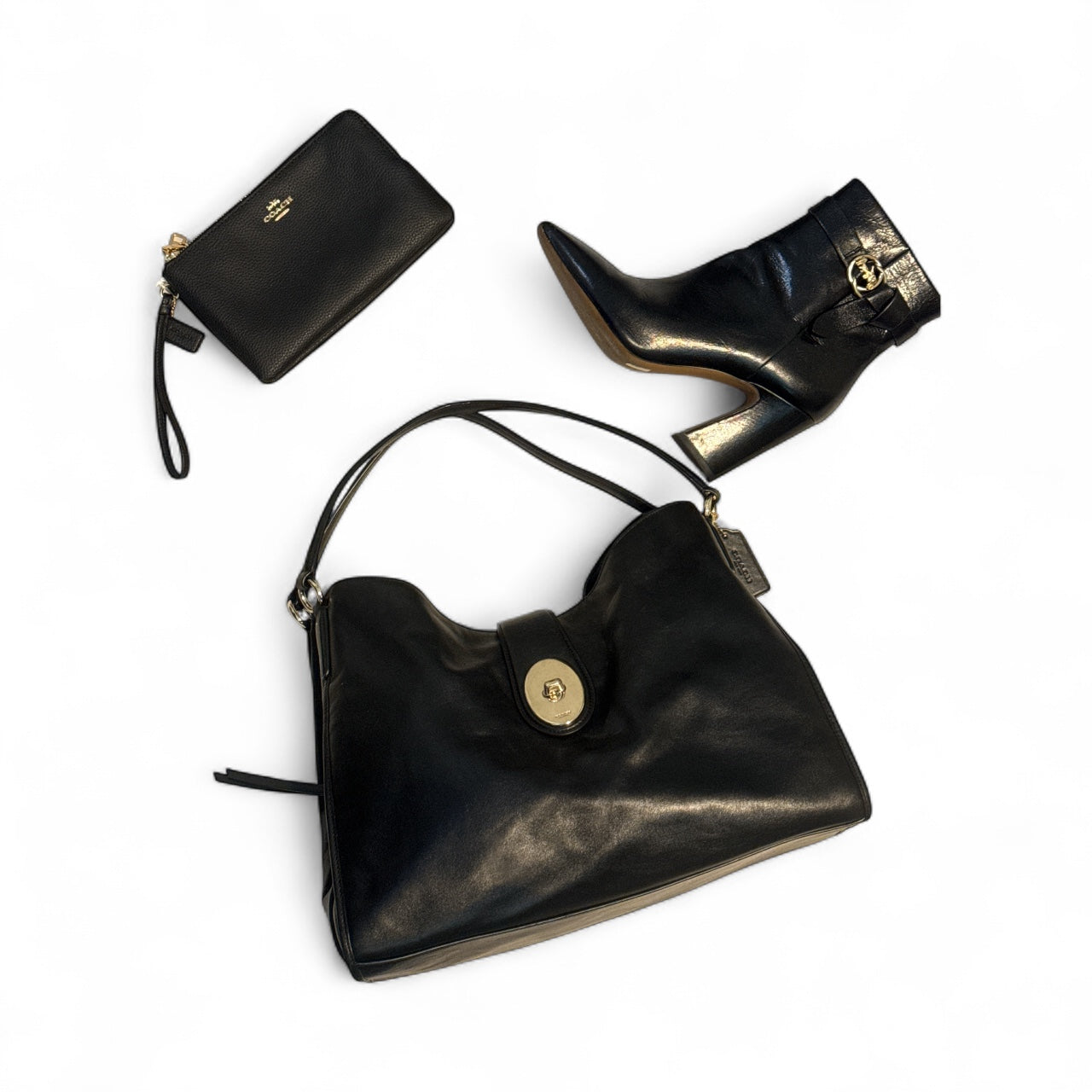 Coach Signature Black and Gold set Size 9- Pre-owned