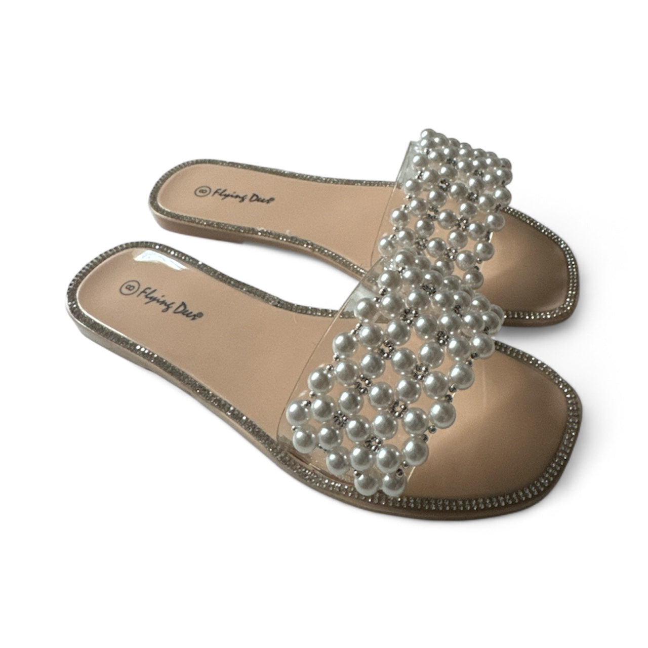 Pearl Slides by Flying Deer Size 8- Brand new