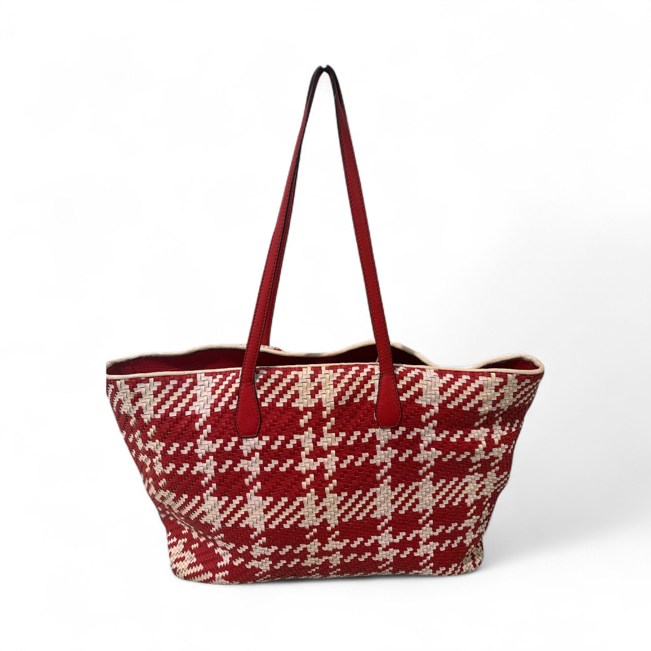 Tory Burch Woven Leather Tote- Pre-owned