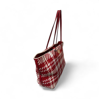 Tory Burch Woven Leather Tote- Pre-owned