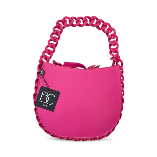 Band C Bags Hot Pink Braided Shoulder Purse- Brand new